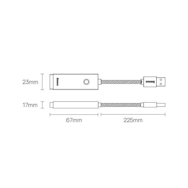 Baseus Lite Series adapter USB Typ C - RJ45 gniazdo LAN 1000Mbps czarny (WKQX000313)-2387330