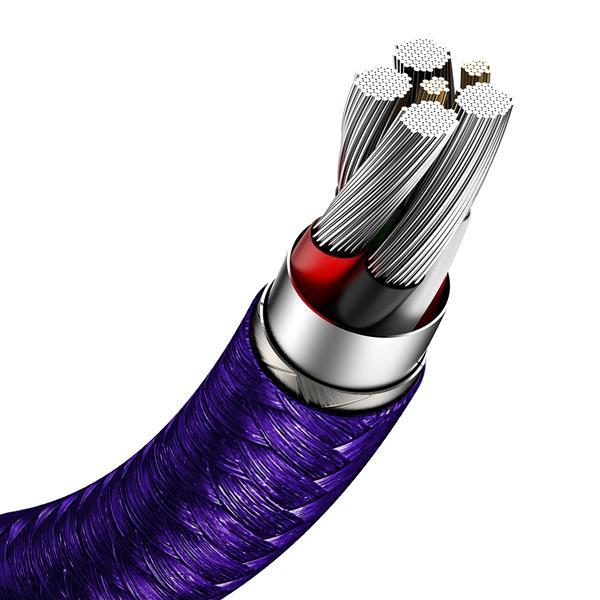 Baseus kabel Cafule Metal USB - USB-C 1,0 m fioletowy 40W-2066438