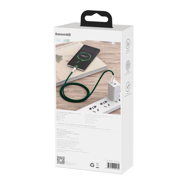 Baseus kabel Cafule Metal USB - USB-C 1,0 m zielony 40W-2099750
