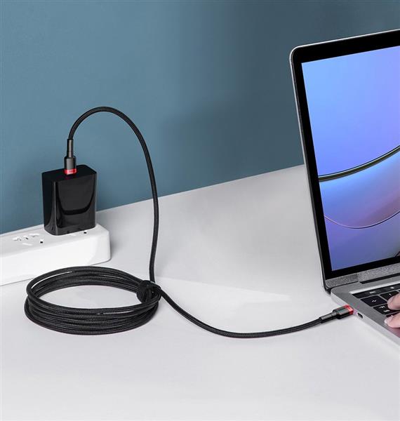 Baseus Cafule nylonowy kabel przewód USB Typ C Power Delivery 2.0 100W 20V 5A 2m szary (CATKLF-ALG1)-2148593