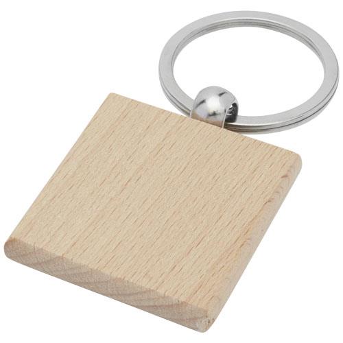 Kwadratowy brelok do kluczy Gioia z drewna bukowego-2334026