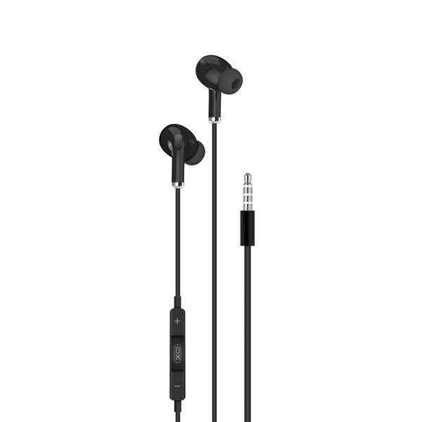 XO słuchawki przewodowe EP22 jack 3,5mm dokanałowe czarne-2106792