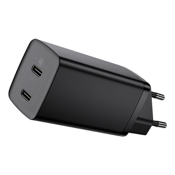 Baseus GaN2 Lite szybka ładowarka 2x USB Typ C 65 W Power Delivery 3.0 Quick Charge 4+ SCP FCP AFC czarny (CCGAN2L-E01)-2183190