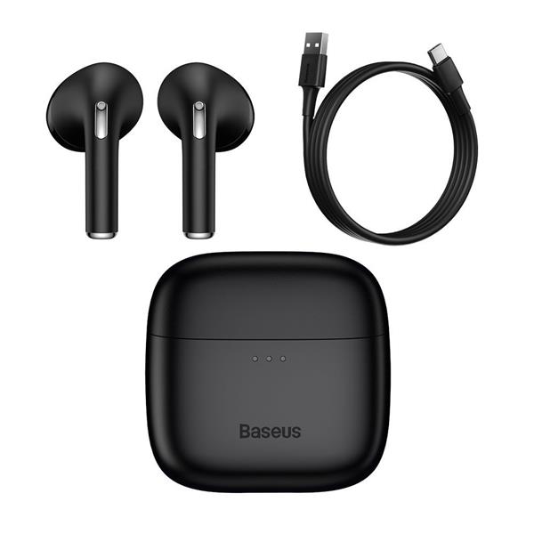 Baseus E8 bezprzewodowe słuchawki Bluetooth 5.0 TWS douszne wodoodporne IPX5 czarny (NGE8-01)-2237627