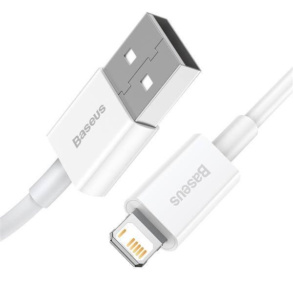 Baseus kabel Superior USB - Lightning 0,25 m 2,4A biały-2047772
