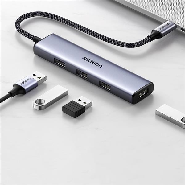 Ugreen rozdzielacz HUB USB Typ C - 4x USB 3.2 Gen 1 srebrny (CM473 20841)-2198150