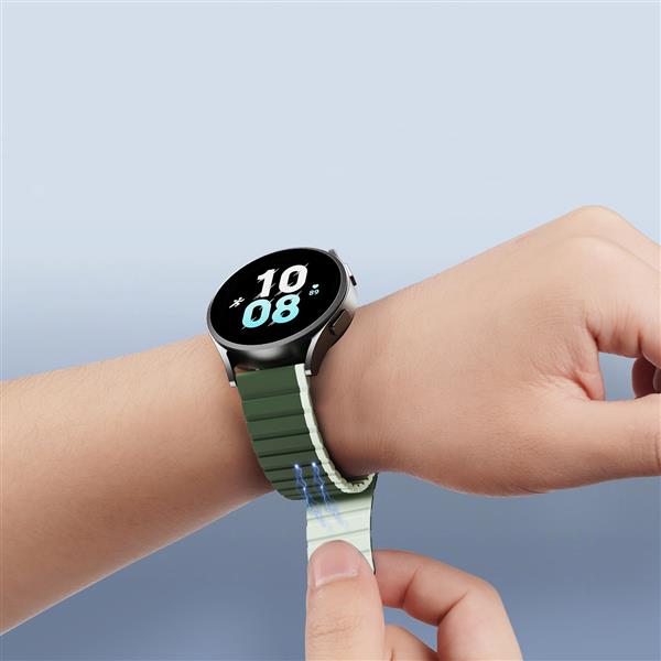 Uniwersalny magnetyczny pasek Samsung Galaxy Watch 3 45mm / S3 / Huawei Watch Ultimate / GT3 SE 46mm Dux Ducis Strap (22mm LD Version) - zielony-3125132