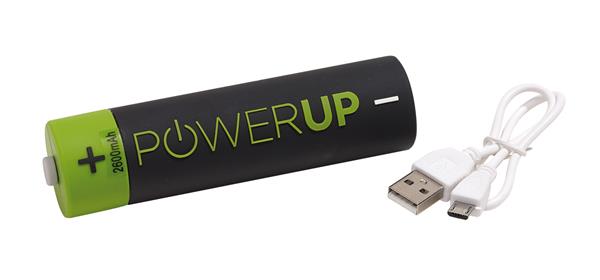 Powerbank POWER UP, czarny, zielony-2307782