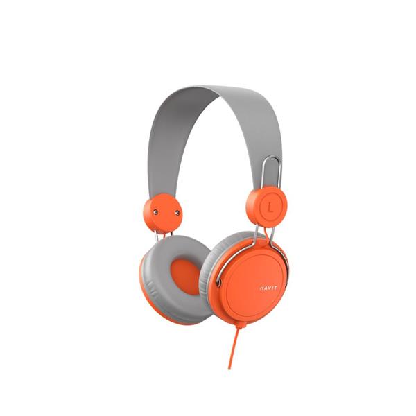 HAVIT słuchawki przewodowe HV-H2198d nauszne szaro-pomarańczowe-2986756