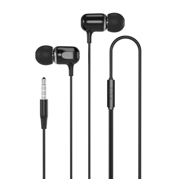 XO słuchawki przewodowe EP31 jack 3,5mm dokanałowe czarne-2074714