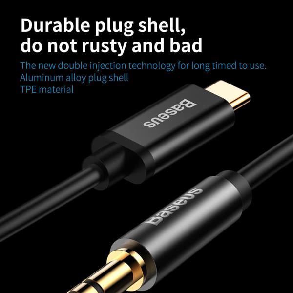 Baseus kabel audio Yiven M01 USB-C - jack 3,5 mm 1,2 m biały-2044305