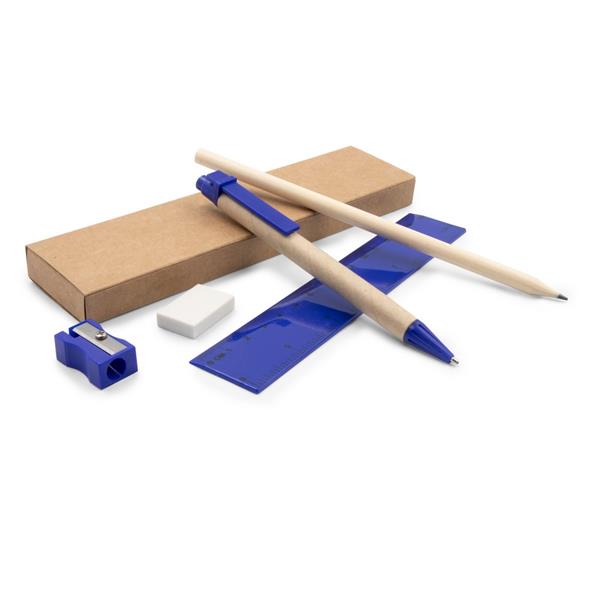 Zestaw szkolny, piórnik, ołówek, długopis, linijka, gumka i temperówka | Tobias-2655496