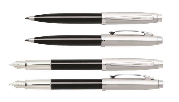 9313 Zestaw (pióro wieczne i długopis) Sheaffer kolekcja 100, czarne, wykończenia niklowane-3040227