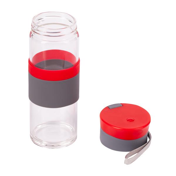 Szklana butelka Top Form 440 ml, czerwony-1531802