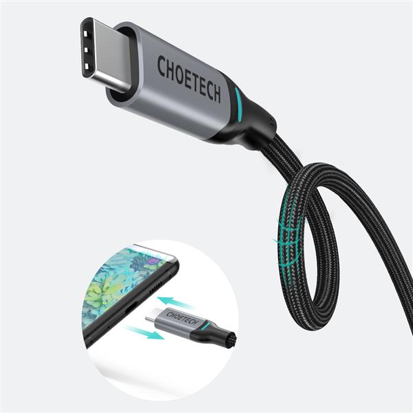 Choetech 2x kabel przewód USB Typ C - USB Typ C Power Delivery 100W 5A 1,8m czarny (MIX00073)-2247034