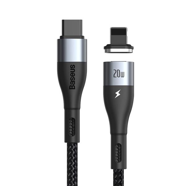 Baseus Zinc magnetyczny kabel USB Typ C - Lightning Power Delivery 20 W 1 m czarny (CATLXC-01)-2173293