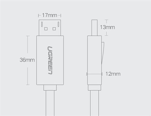 Ugreen kabel przewód DisplayPort 1.2 4K 2 m czarny (DP102 10211)-2169701