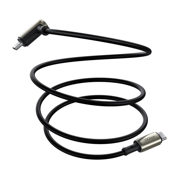 Baseus kątowy kabel USB Typ C - USB Typ C VOOC Quick Charge Power Delivery 100 W 5 A 1,5 m (USB 3.2 Gen 2 / 4K@60 Hz) czarny (CATPN-01)-2160023