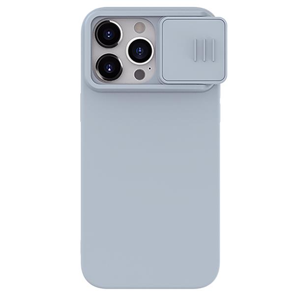 Silikonowe etui Nillkin CamShield Silky Silicone Case do iPhone 15 Pro z osłoną na aparat - szare-3131550