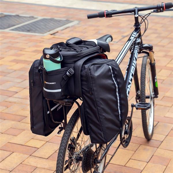 Wozinsky duża torba rowerowa na bagażnik 35l + pokrowiec przeciwdeszczowy czarny (WBB19BK)-2168625