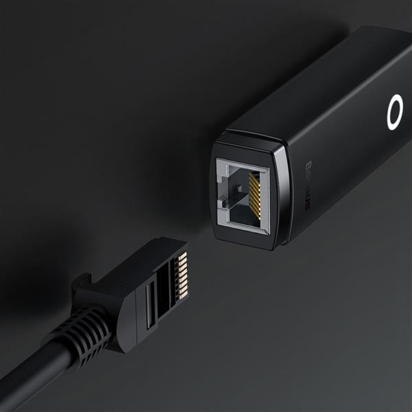 Baseus Lite Series adapter USB Typ A - RJ45 gniazdo LAN 100Mbps czarny (WKQX000001)-2388133