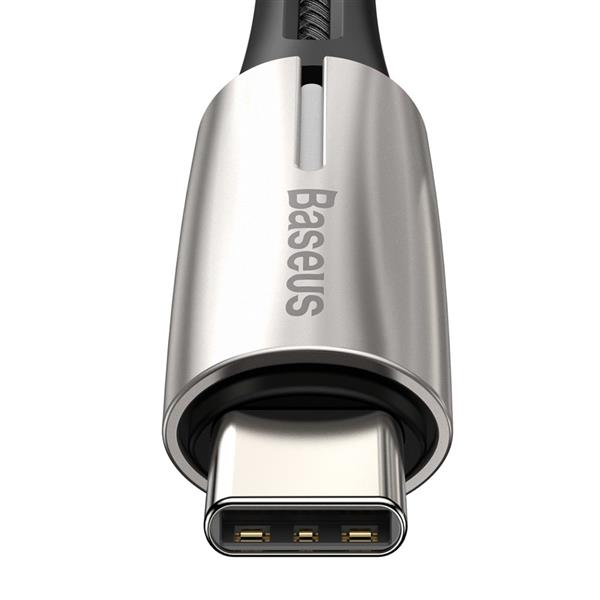 Baseus Water Drop wytrzymały nylonowy kabel przewód USB-C PD2.0 60W 20V 3A QC3.0 1M czarny (CATSD-J01)-2142847