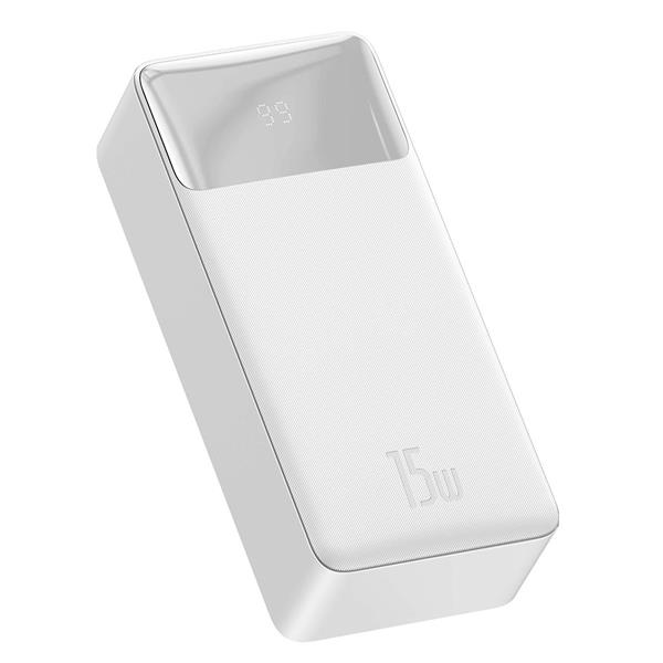 Baseus Bipow powerbank z wyświetlaczem 10000mAh 15W biały (Overseas Edition) + kabel USB-A - Micro USB 0.25m biały (PPBD050002)-3104539