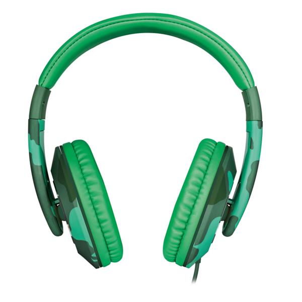 Trust słuchawki przewodowe nauszne Sonin Kids zielone moro-1204066