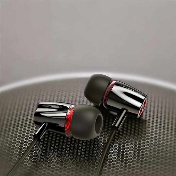 Joyroom dokanałowe słuchawki 3,5 mm mini jack z pilotem i mikrofonem czarny (JR-EL114)-2203571