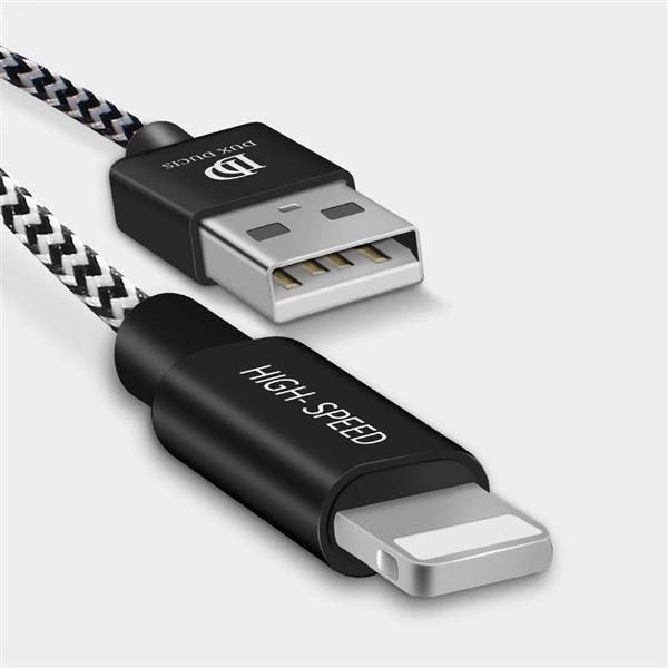 Dux Ducis K-ONE Series nylonowy kabel przewód USB / Lightning 2.1A 1M czarny-2141076