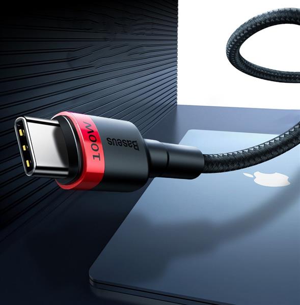 Baseus Cafule nylonowy kabel przewód USB Typ C Power Delivery 2.0 100W 20V 5A 2m szary (CATKLF-ALG1)-2148592