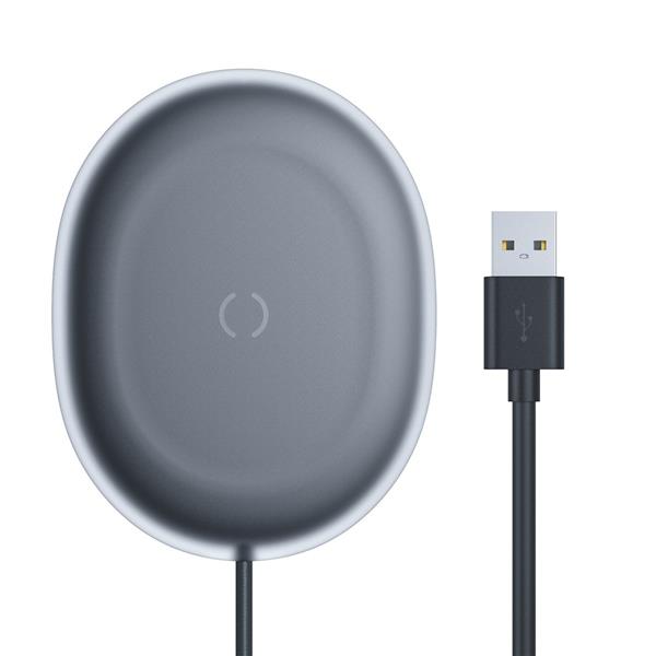 Baseus Jelly bezprzewodowa ładowarka Qi 15 W do telefonu słuchawek + kabel USB - USB Typ C czarny (WXGD-01)-2159262