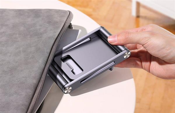 Ugreen metalowa aluminiowa składana podstawka na telefon tablet szary (LP263 80708)-2166179