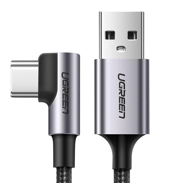 Ugreen kątowy kabel przewód USB - USB Typ C 2m 3A szary (50942)-2150692