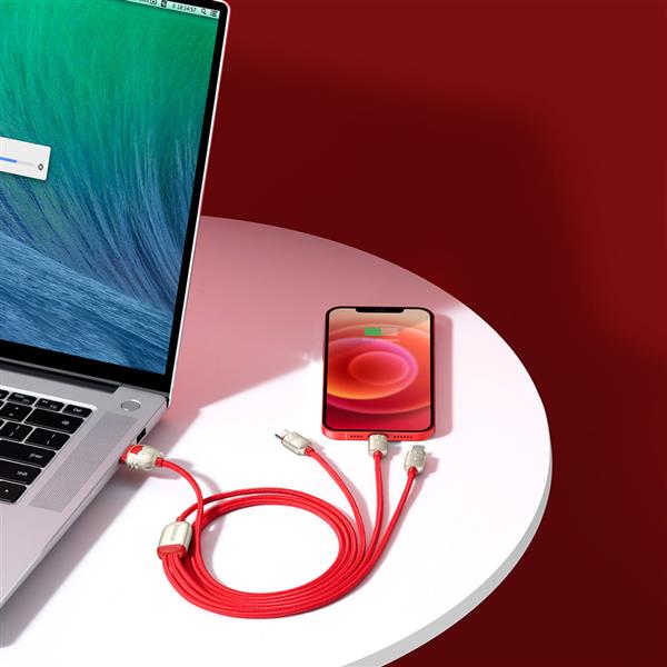 Baseus Year of the Tiger 3w1 kabel USB - Lightning / USB Typ C / micro USB 3,5 A 1,2m czerwony (CASX010009)-2241824