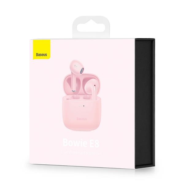 Baseus E8 bezprzewodowe słuchawki Bluetooth 5.0 TWS douszne wodoodporne IPX5 różowy (NGE8-04)-2240878