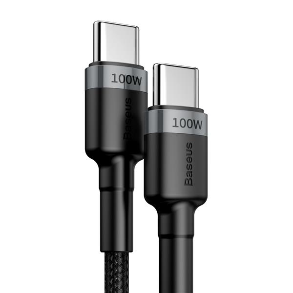Baseus kabel Cafule PD USB-C - USB-C 2,0 m 5A szaro-czarny 100W-2045422