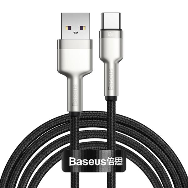 Baseus Cafule Metal Data kabel USB - USB Typ C 66W Quick Charge 2m czarny (CAKF000201)-2219219
