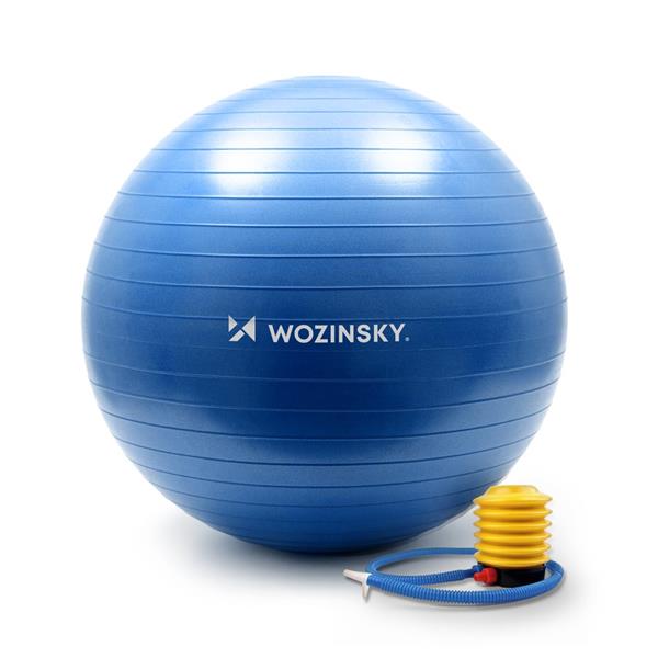 Wozinsky piłka gimnastyczna 65 cm do ćwiczeń rehabilitacyjna niebieski-2170624