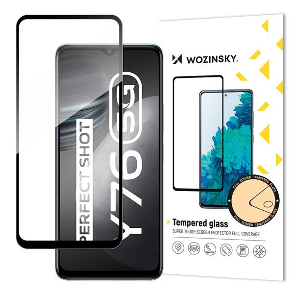 Wozinsky super wytrzymałe szkło hartowane Full Glue na cały ekran z ramką Case Friendly Vivo Y76 5G / Y76s / Y74s czarny-2297022