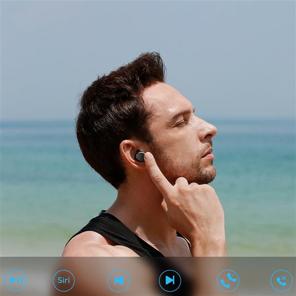 Baseus Encok W11 bezprzewodowe słuchawki dokanałowe TWS Bluetooth 5.0 wodoodporne IPX8 czarny (NGTW060001)-2289113