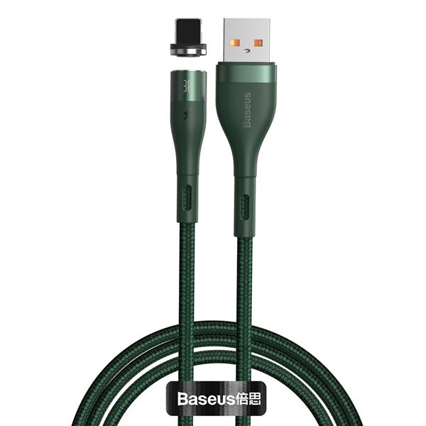 Baseus kabel magnetyczny Zinc USB - Lightning 1,0 m 2,4A zielony-2116001