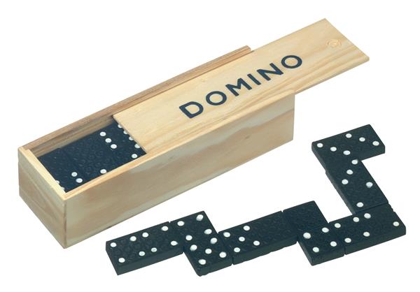 Klasyczna gra DOMINO, czarny, drewniano-2305146