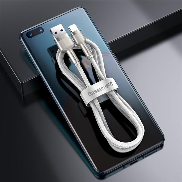 Baseus Cafule Metal Data kabel USB - USB Typ C 66W Quick Charge 1m biały (CAKF000102)-2219210