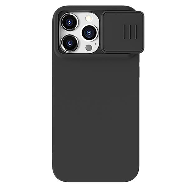 Silikonowe etui Nillkin CamShield Silky Silicone Case do iPhone 15 Pro z osłoną na aparat - czarne-3131544