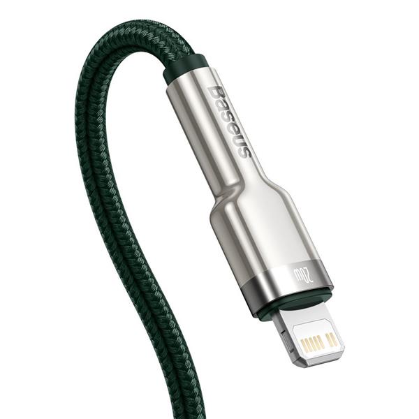 Baseus Cafule Metal Data kabel USB Typ C - Lightning 20 W Power Delivery 1 m zielony (CATLJK-A06)-2179149