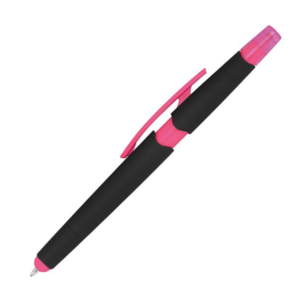 Długopis plastikowy do ekranów dotykowych z zakreślaczem-1559989