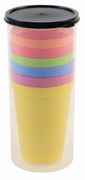 Zestaw kubków SMART DRINK., czerwony, fioletowy, niebieski, pomarańczowy, zielony, żółty-2303797