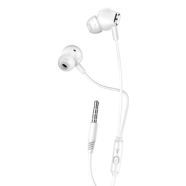 XO słuchawki przewodowe EP58 jack 3,5mm dokanałowe białe-2989974