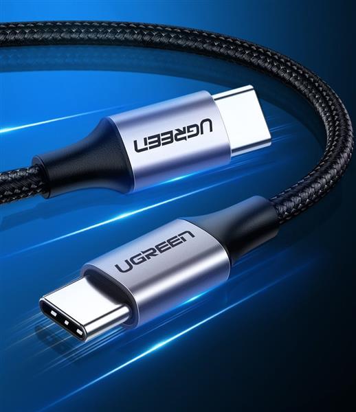 Ugreen kabel przewód USB Typ C - USB Typ C Quick Charge 480 Mbps 60 W 3 A 1 m czarno-szary (US261 50150)-3102075